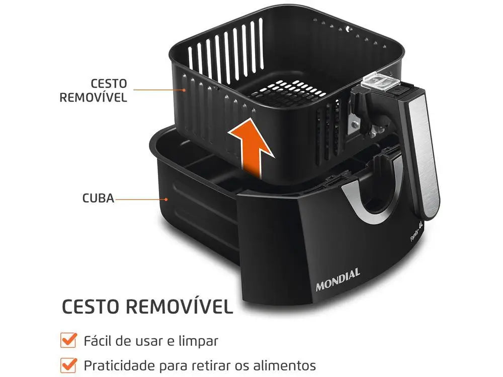 Air Fryer Mondial AFN-40-BI Preta 4L com Timer - 110V