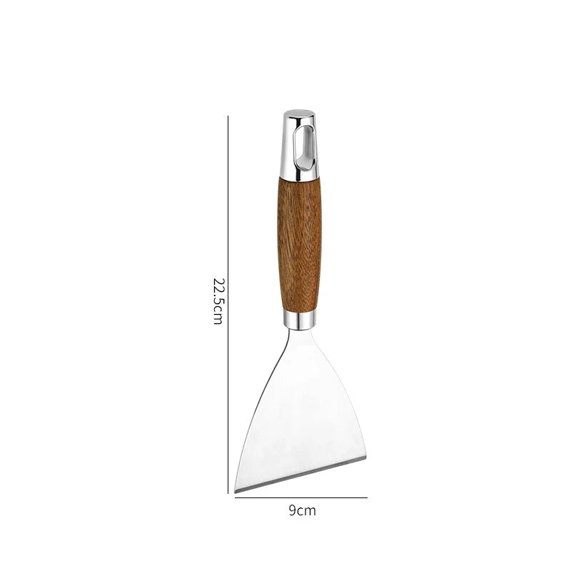 Espátula de cozinha com cabo de madeira e aço inoxidável