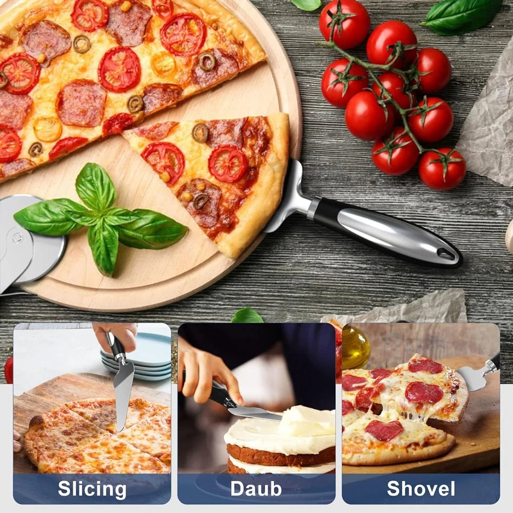Cortador e espatula de pizza