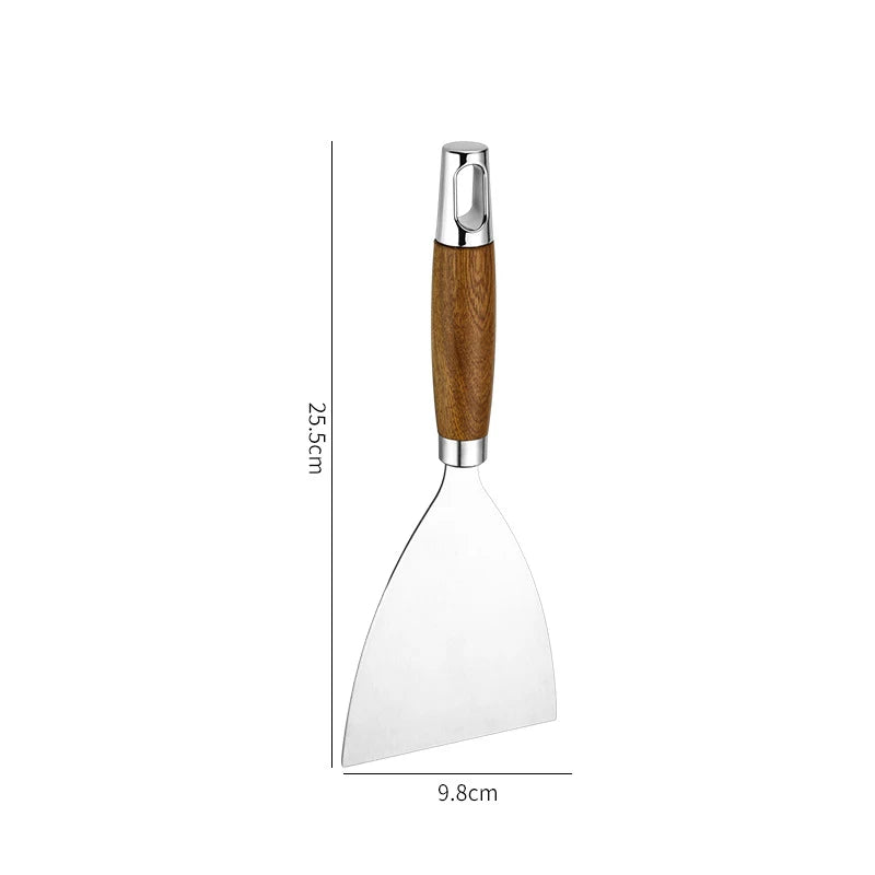Espátula de cozinha com cabo de madeira e aço inoxidável