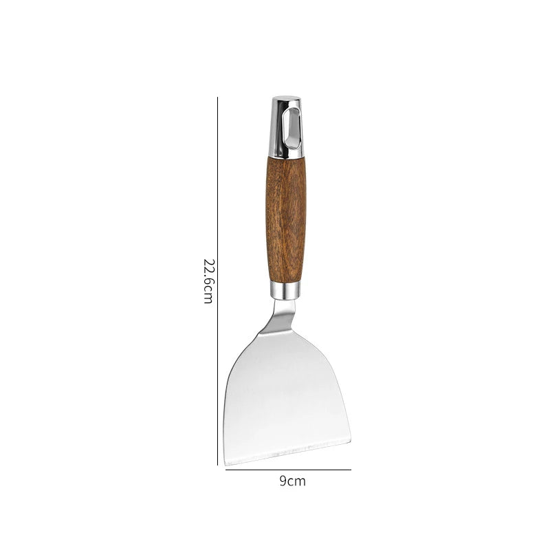 Espátula de cozinha com cabo de madeira e aço inoxidável