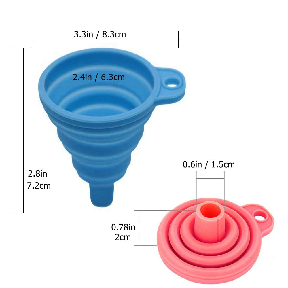 Funil de silicone dobrável
