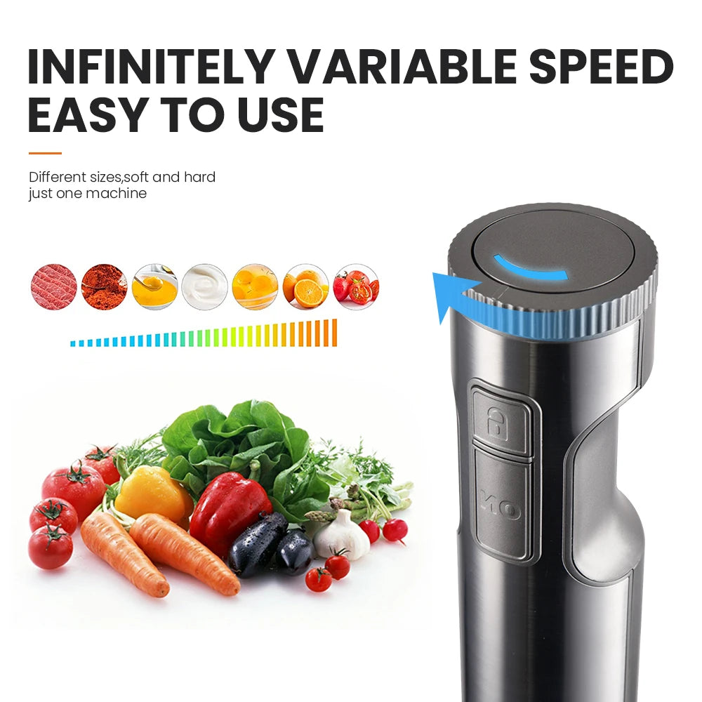 4 em 1Liquidificador, Batedeira de alimentos, copo misturador de 700ml, processador de 500ml de aço inox