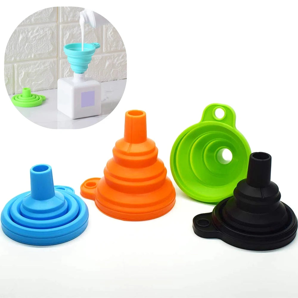 Funil de silicone dobrável