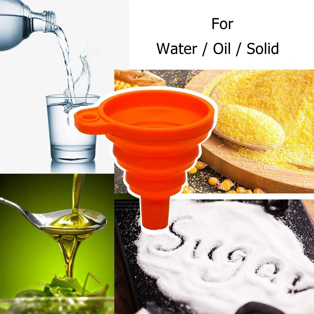 Funil de silicone dobrável