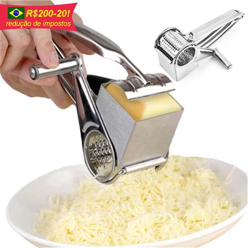 Ralador de queijo rotativo de aço inoxidável