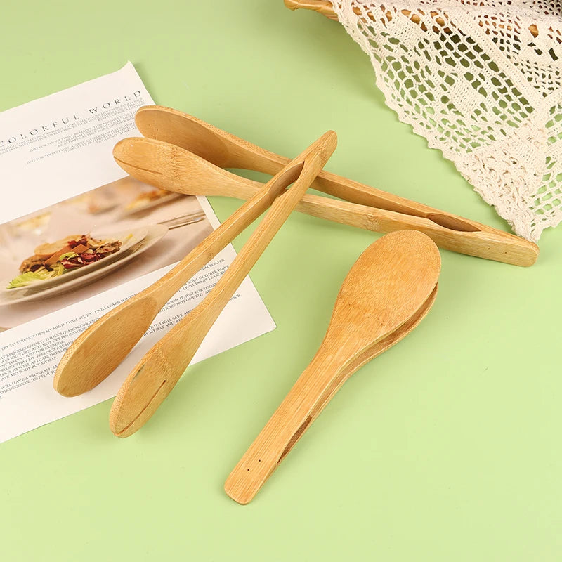 Pegador de comida de bambu