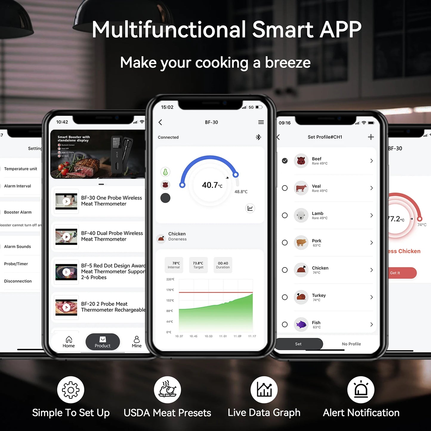 Termômetro de carne Bluetooth