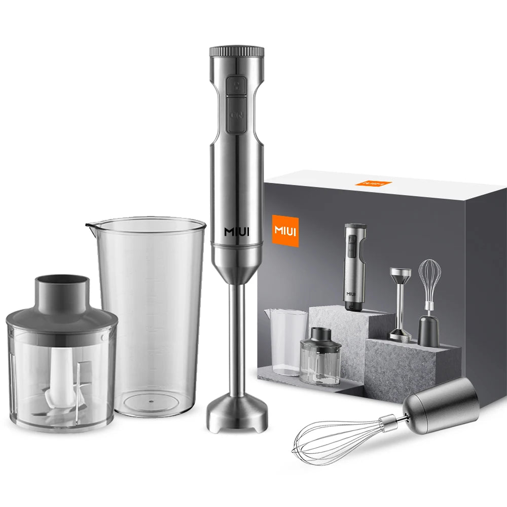 4 em 1Liquidificador, Batedeira de alimentos, copo misturador de 700ml, processador de 500ml de aço inox