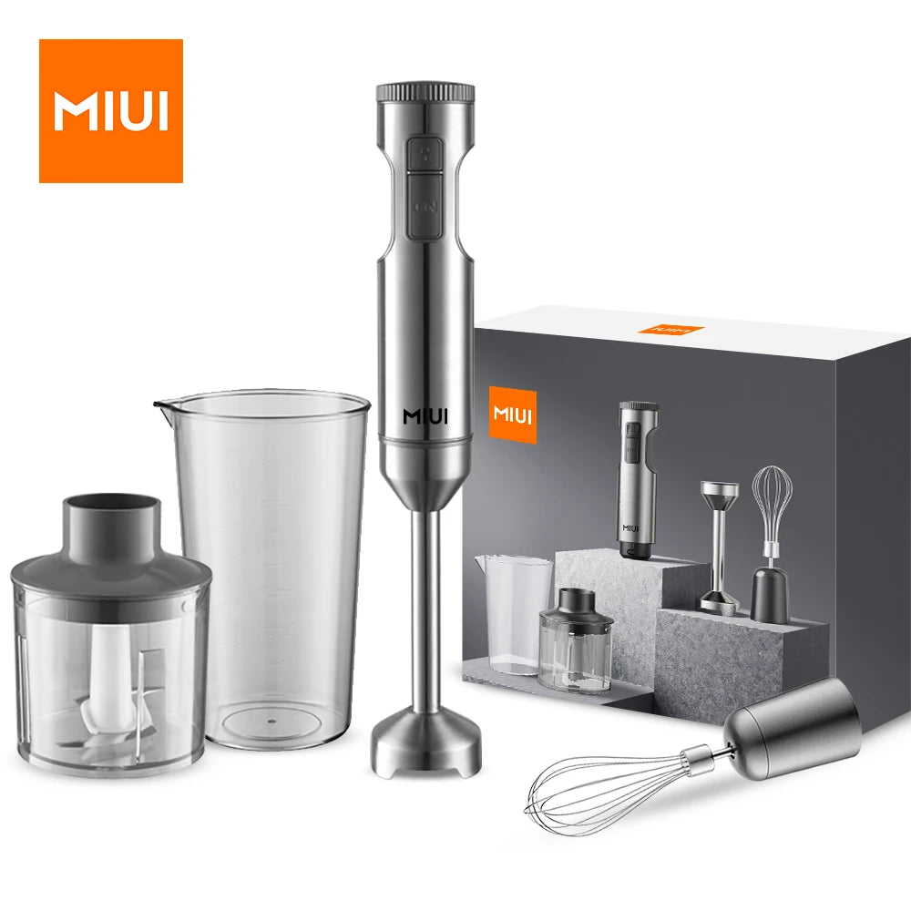 4 em 1Liquidificador, Batedeira de alimentos, copo misturador de 700ml, processador de 500ml de aço inox