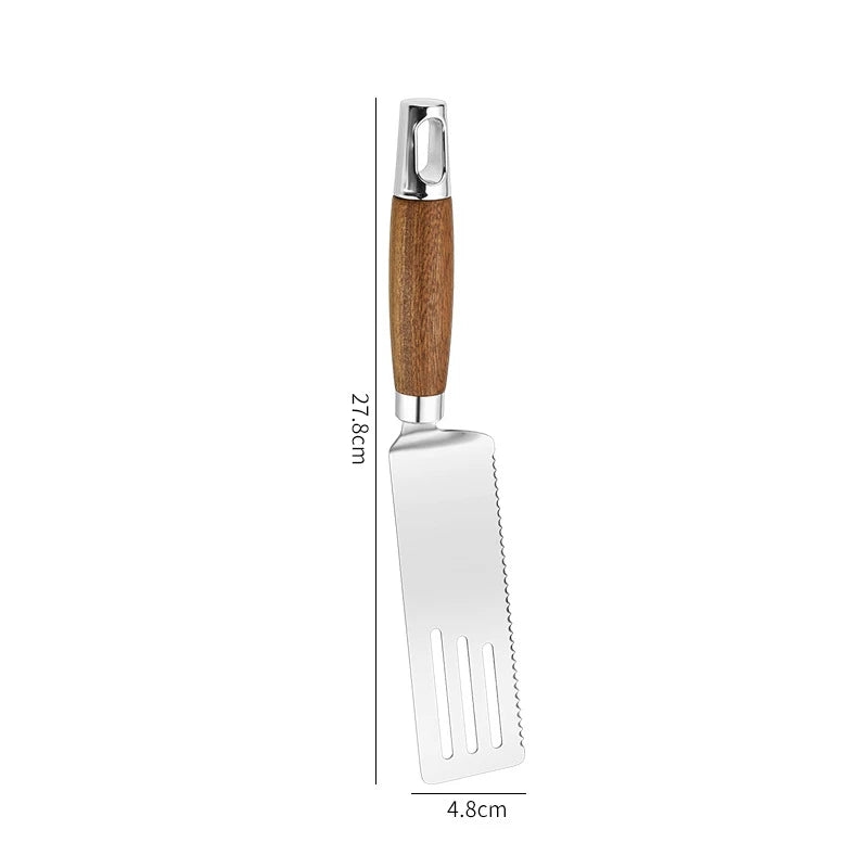 Espátula de cozinha com cabo de madeira e aço inoxidável