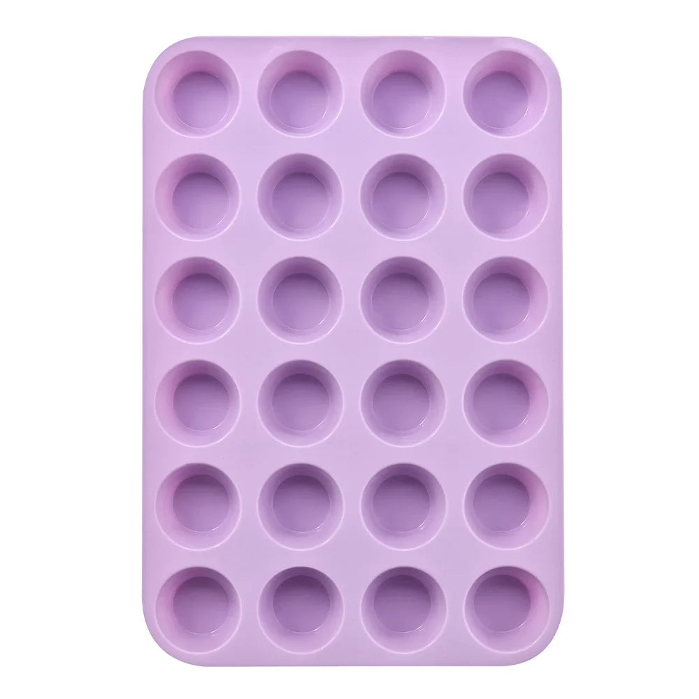 Forma de silicone para assar 12 e/ou 24 furos