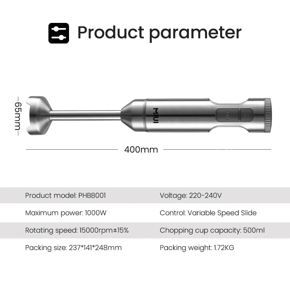 4 em 1Liquidificador, Batedeira de alimentos, copo misturador de 700ml, processador de 500ml de aço inox