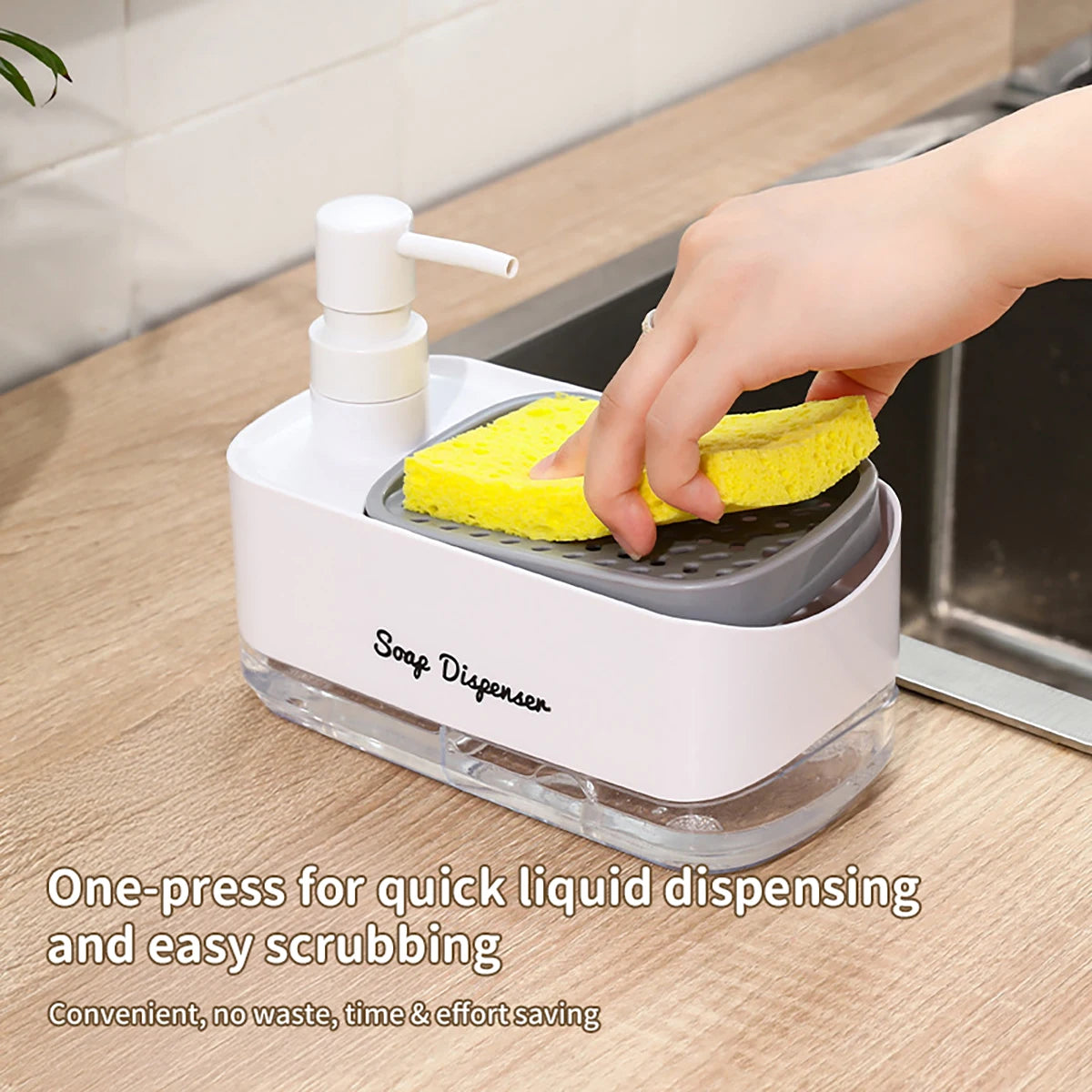 Dispenser de detergente com esponja